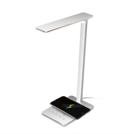 Lampe de bureau à LED avec charge sans fil et port USB - design pliable et rotatif - IVOIRART.COM
