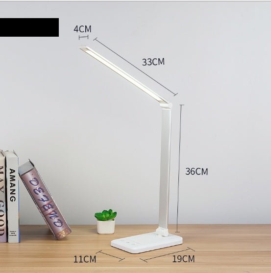 Lampe de bureau à LED avec charge sans fil et port USB - design pliable et rotatif - IVOIRART.COM