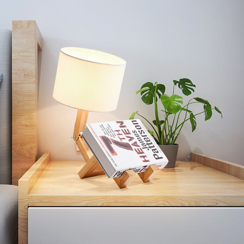 Lampe de bureau créative en bois massif Nordic moderne simple pour chambre - IVOIRART.COM