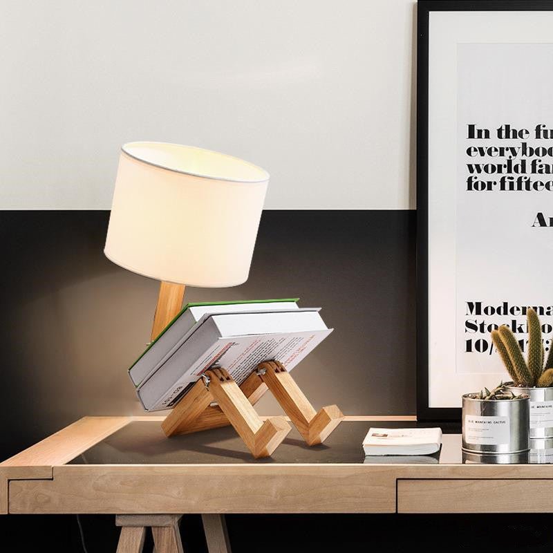 Lampe de bureau créative en bois massif Nordic moderne simple pour chambre - IVOIRART.COM