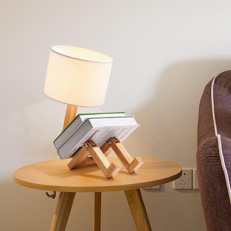Lampe de bureau créative en bois massif Nordic moderne simple pour chambre - IVOIRART.COM