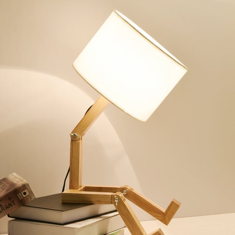 Lampe de bureau créative en bois massif Nordic moderne simple pour chambre - IVOIRART.COM