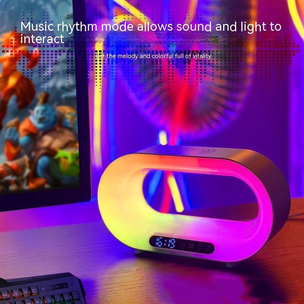 Lampe de bureau intelligente 3-en-1 avec réveil, chargeur sans fil et LED RGB - IVOIRART.COM