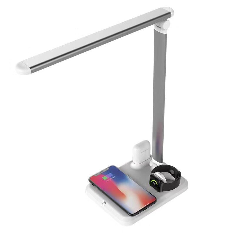 Lampe de Bureau LED 4 en 1 avec Chargeur Sans Fil Intégré, Multifonctionnelle - IVOIRART.COM