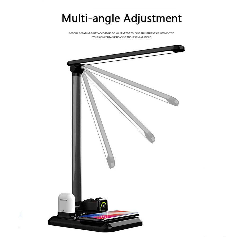 Lampe de Bureau LED 4 en 1 avec Chargeur Sans Fil Intégré, Multifonctionnelle - IVOIRART.COM