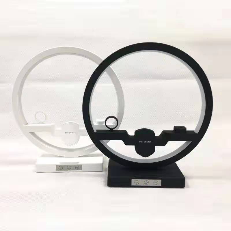 Lampe de chevet 4 en 1 avec chargeur sans fil à charge rapide et support - IVOIRART.COM