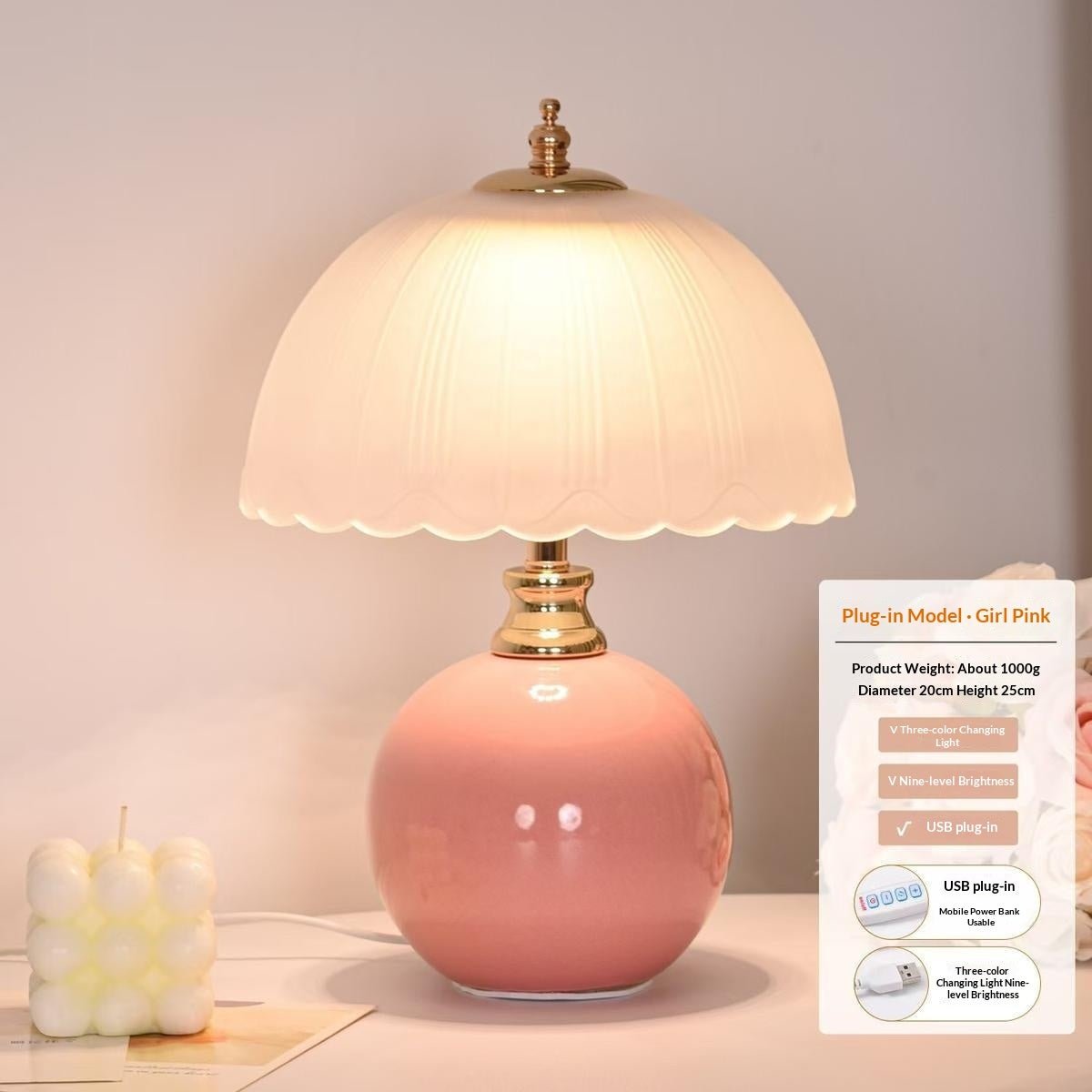 Lampe de chevet ambiante nouvelle génération pour chambre principale 12W USB LED - IVOIRART.COM