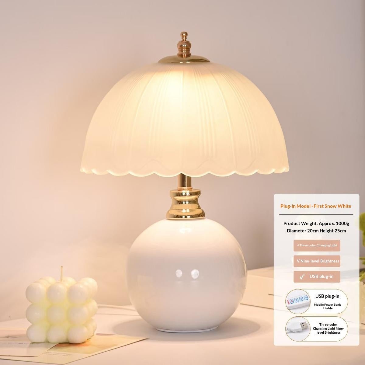Lampe de chevet ambiante nouvelle génération pour chambre principale 12W USB LED - IVOIRART.COM