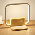 Lampe de chevet avec double réveil, chargeur sans fil 10W et son naturel premium - IVOIRART.COM