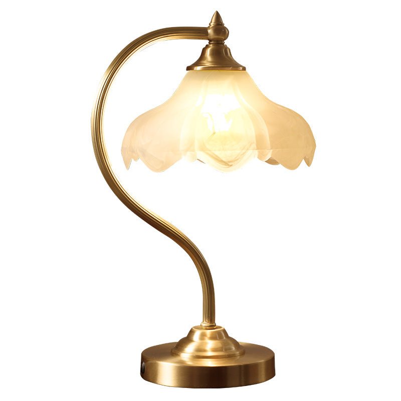 Lampe de chevet élégante pour chambre à coucher en cuivre et verre 23 cm x 42 cm - IVOIRART.COM