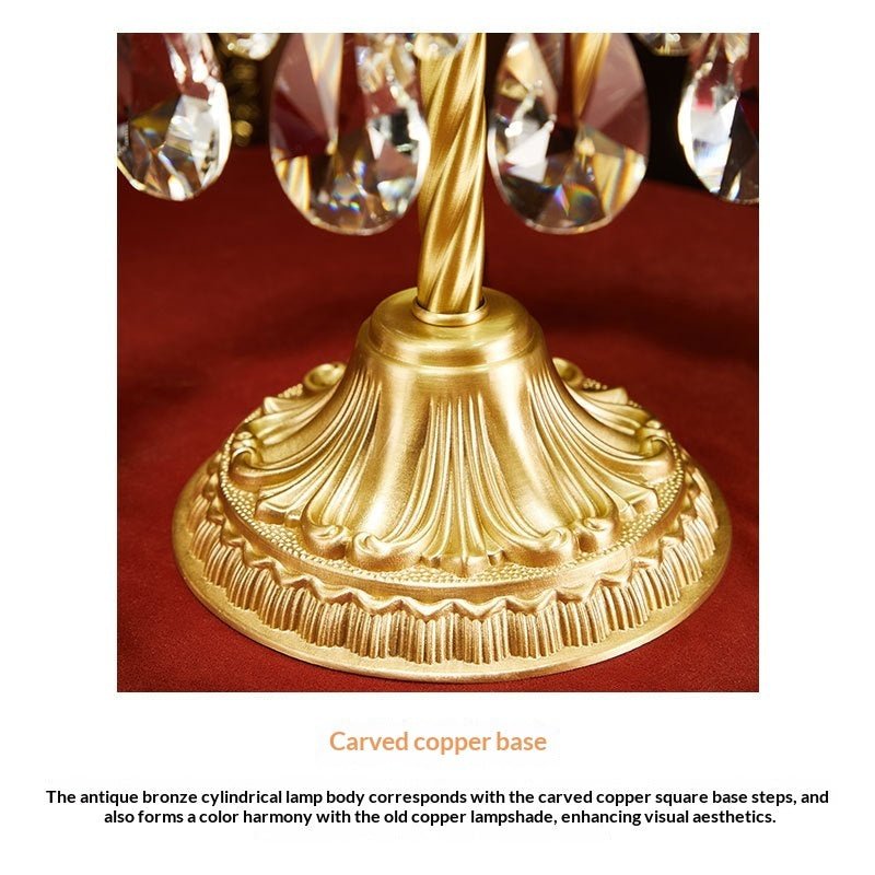 Lampe de chevet luxe en laiton et cristal vintage rustique, élégante, raffinée - IVOIRART.COM