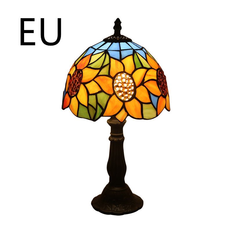 Lampe de Chevet Rétro Jaune en Verre avec Base en Résine, Lampes de Table LED - IVOIRART.COM