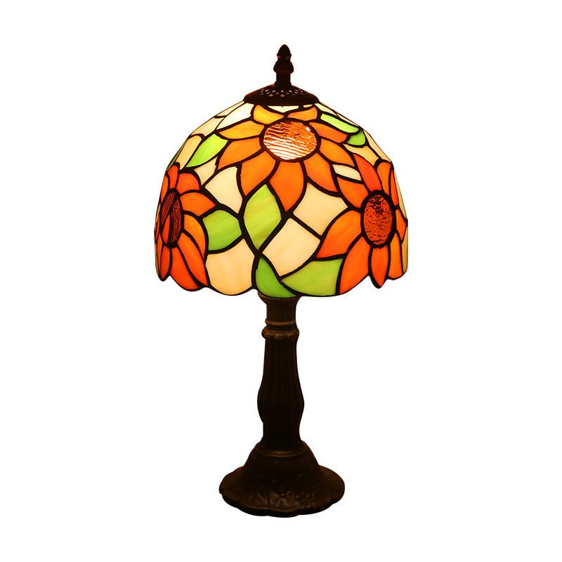 Lampe de Chevet Rétro Jaune en Verre avec Base en Résine, Lampes de Table LED - IVOIRART.COM