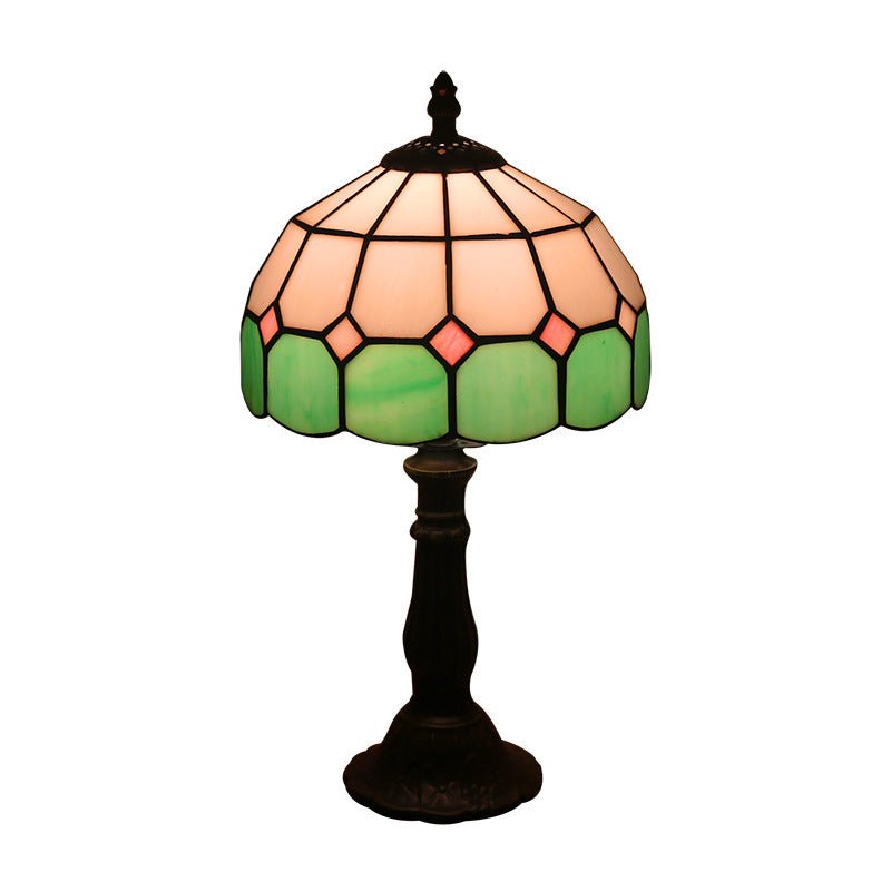Lampe de Chevet Rétro Jaune en Verre avec Base en Résine, Lampes de Table LED - IVOIRART.COM