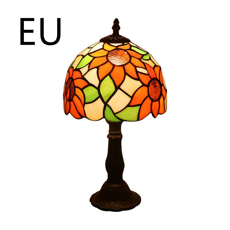 Lampe de Chevet Rétro Jaune en Verre avec Base en Résine, Lampes de Table LED - IVOIRART.COM