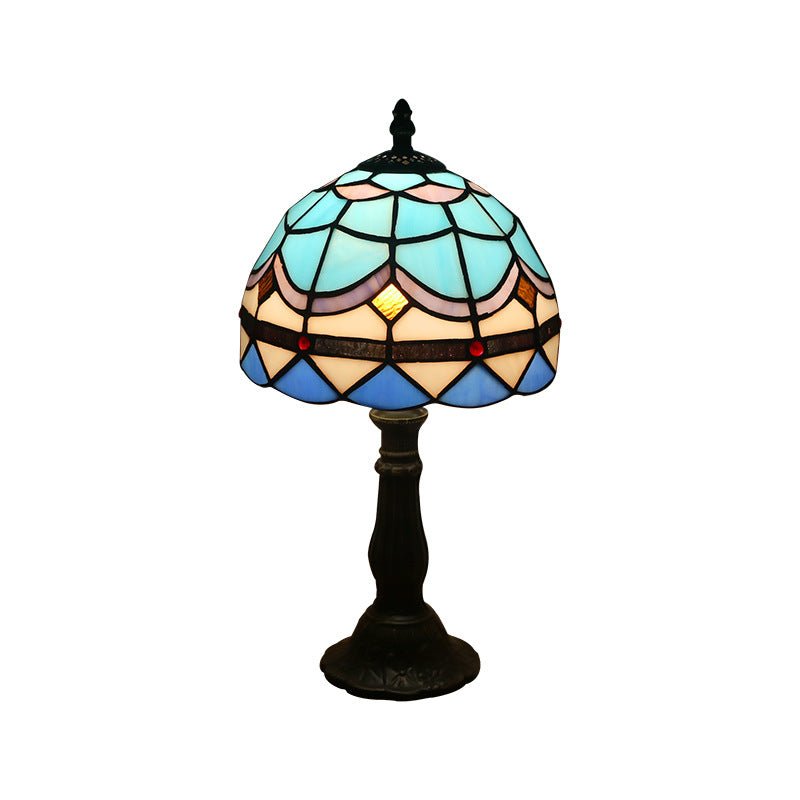 Lampe de Chevet Rétro Jaune en Verre avec Base en Résine, Lampes de Table LED - IVOIRART.COM