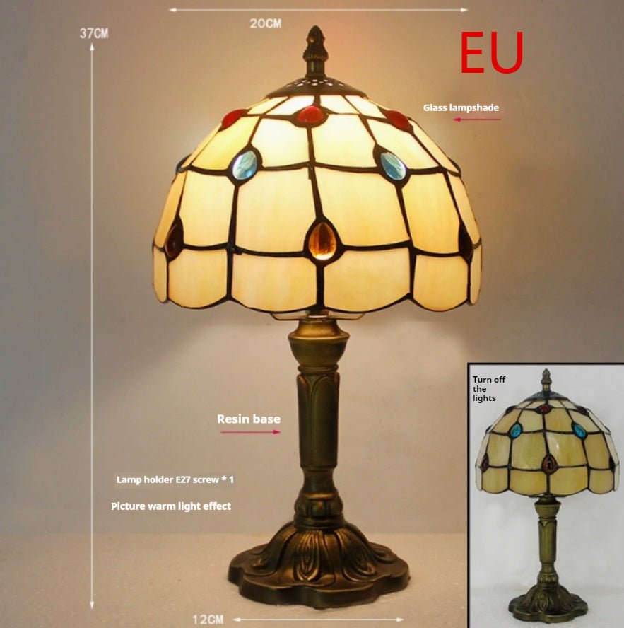 Lampe de Chevet Rétro Jaune en Verre avec Base en Résine, Lampes de Table LED - IVOIRART.COM