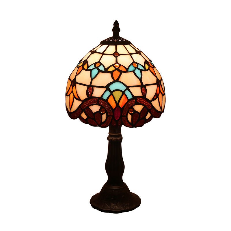 Lampe de Chevet Rétro Jaune en Verre avec Base en Résine, Lampes de Table LED - IVOIRART.COM