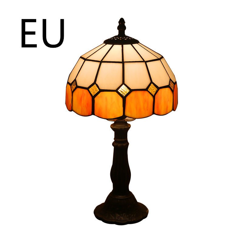 Lampe de Chevet Rétro Jaune en Verre avec Base en Résine, Lampes de Table LED - IVOIRART.COM