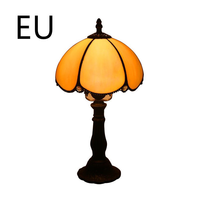 Lampe de Chevet Rétro Jaune en Verre avec Base en Résine, Lampes de Table LED - IVOIRART.COM
