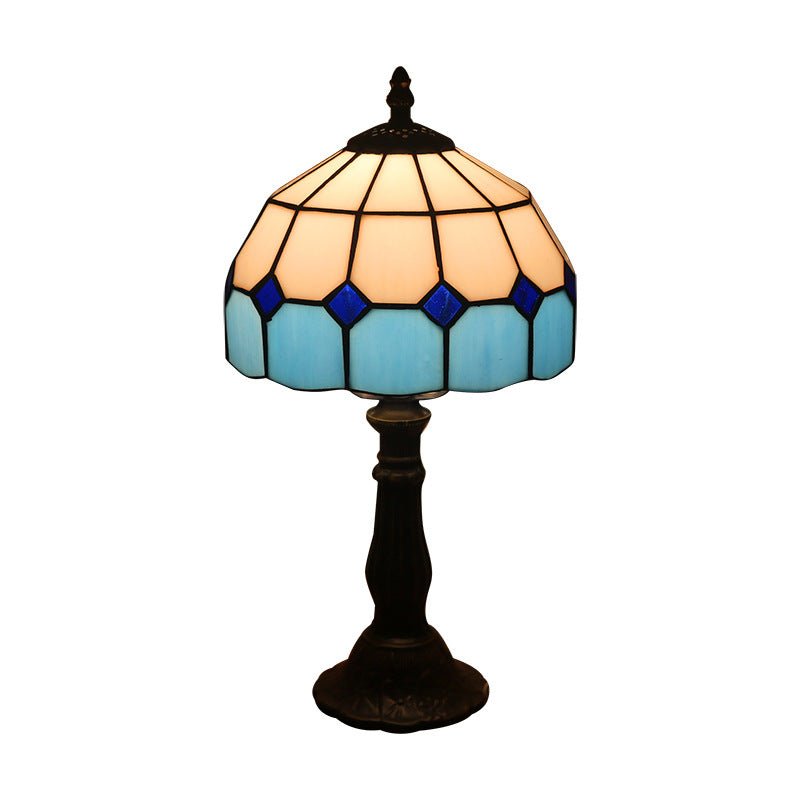 Lampe de Chevet Rétro Jaune en Verre avec Base en Résine, Lampes de Table LED - IVOIRART.COM