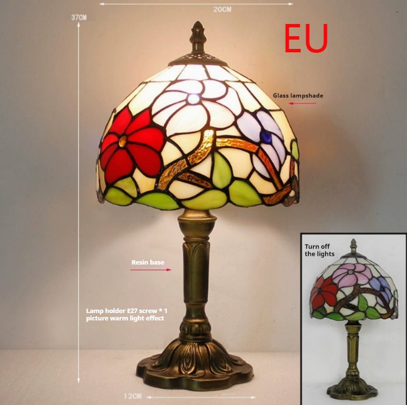 Lampe de Chevet Rétro Jaune en Verre avec Base en Résine, Lampes de Table LED - IVOIRART.COM