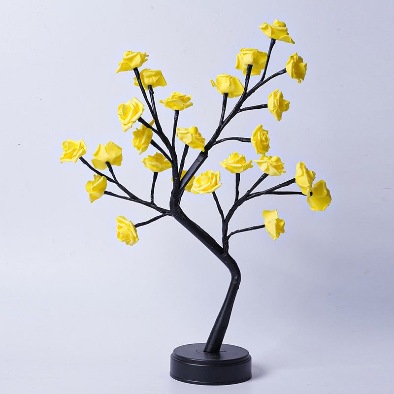 Lampe de table arbre-fleur rose, lampe féerique de bureau, veilleuse USB, cadeau mariage Saint-Valentin Noël - IVOIRART.COM