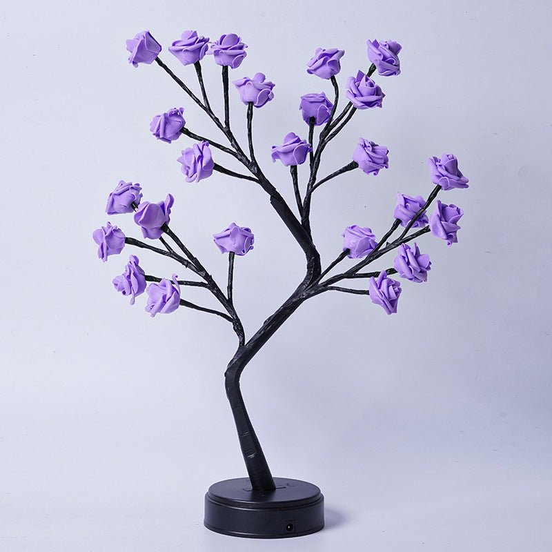 Lampe de table arbre-fleur rose, lampe féerique de bureau, veilleuse USB, cadeau mariage Saint-Valentin Noël - IVOIRART.COM