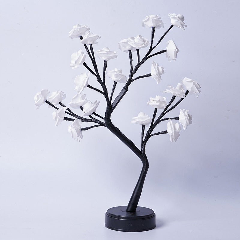 Lampe de table arbre-fleur rose, lampe féerique de bureau, veilleuse USB, cadeau mariage Saint-Valentin Noël - IVOIRART.COM
