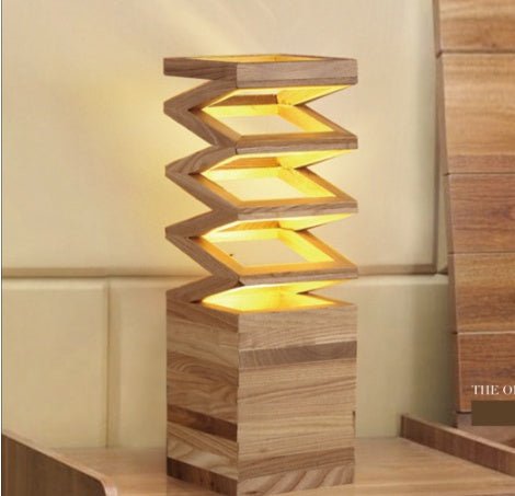 Lampe de table créative en bois massif, style européen, grande taille 120x120 - IVOIRART.COM