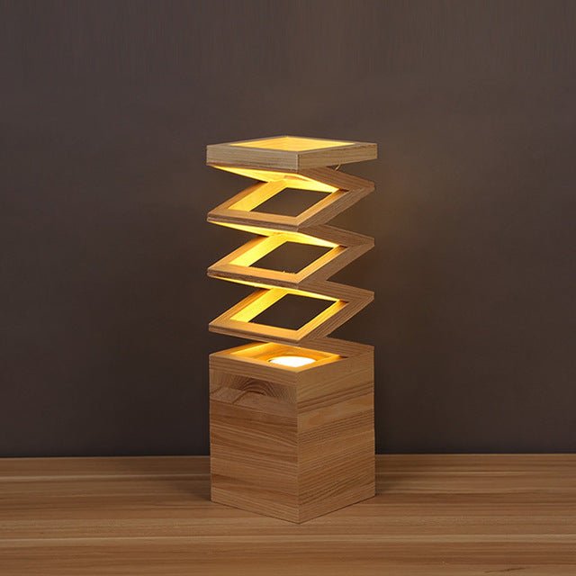 Lampe de table créative en bois massif, style européen, grande taille 120x120 - IVOIRART.COM