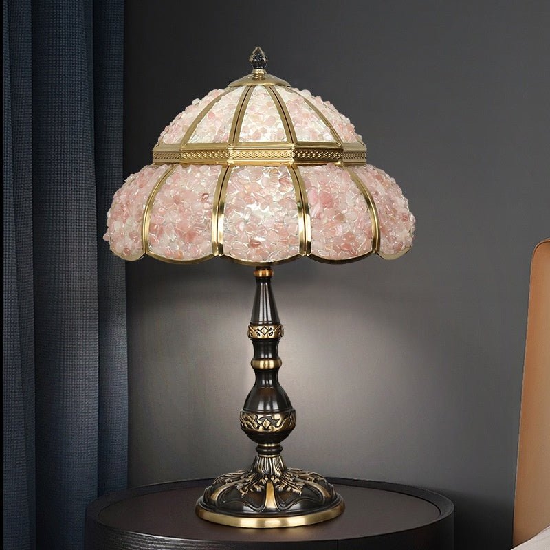 Lampe de table en agate et cuivre pur, design moderne minimaliste pour la maison - IVOIRART.COM