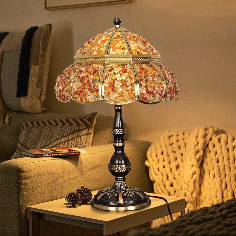 Lampe de table en agate et cuivre pur, design moderne minimaliste pour la maison - IVOIRART.COM