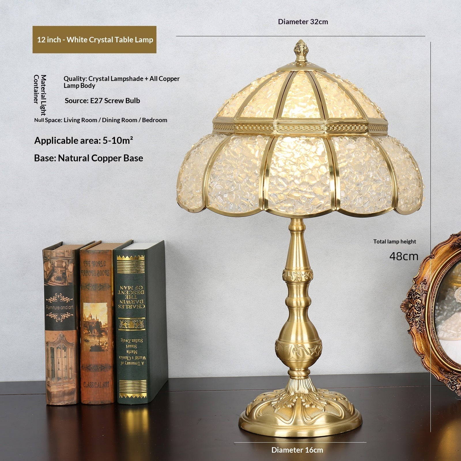 Lampe de table en agate et cuivre pur, design moderne minimaliste pour la maison - IVOIRART.COM