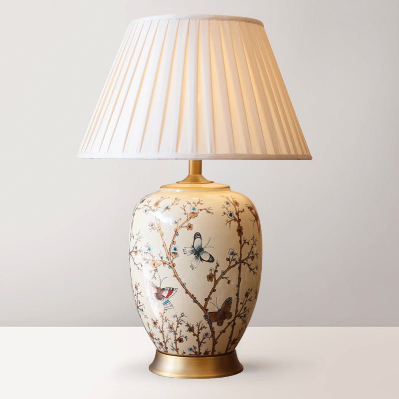 Lampe de table en céramique style américain pour chambre, chevet européen doré!. - IVOIRART.COM