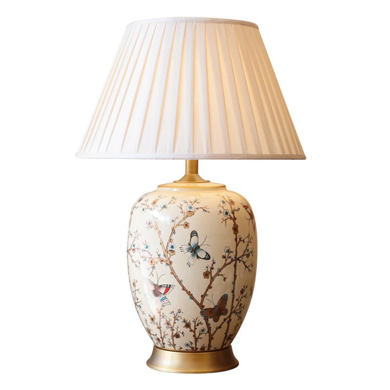 Lampe de table en céramique style américain pour chambre, chevet européen doré!. - IVOIRART.COM