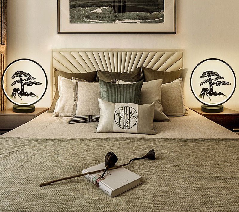 Lampe de table en céramique style chinois LED, élégante et fonctionnelle - IVOIRART.COM