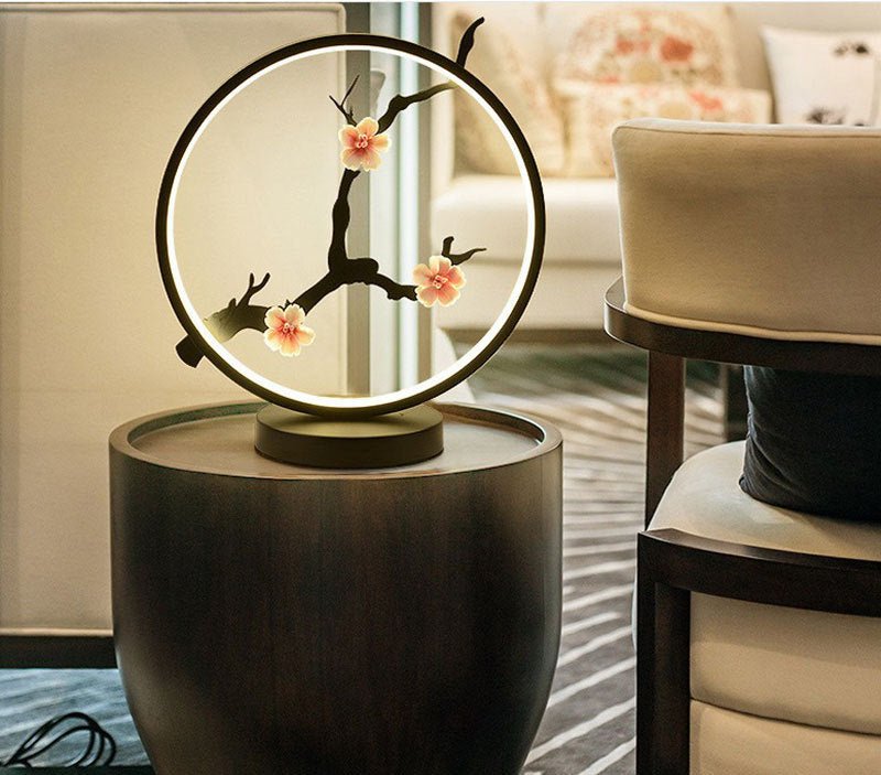 Lampe de table en céramique style chinois LED, élégante et fonctionnelle - IVOIRART.COM