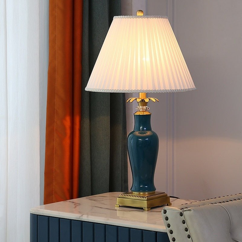 Lampe de table en céramique tout cuivre émaillée style américain minimaliste pro - IVOIRART.COM