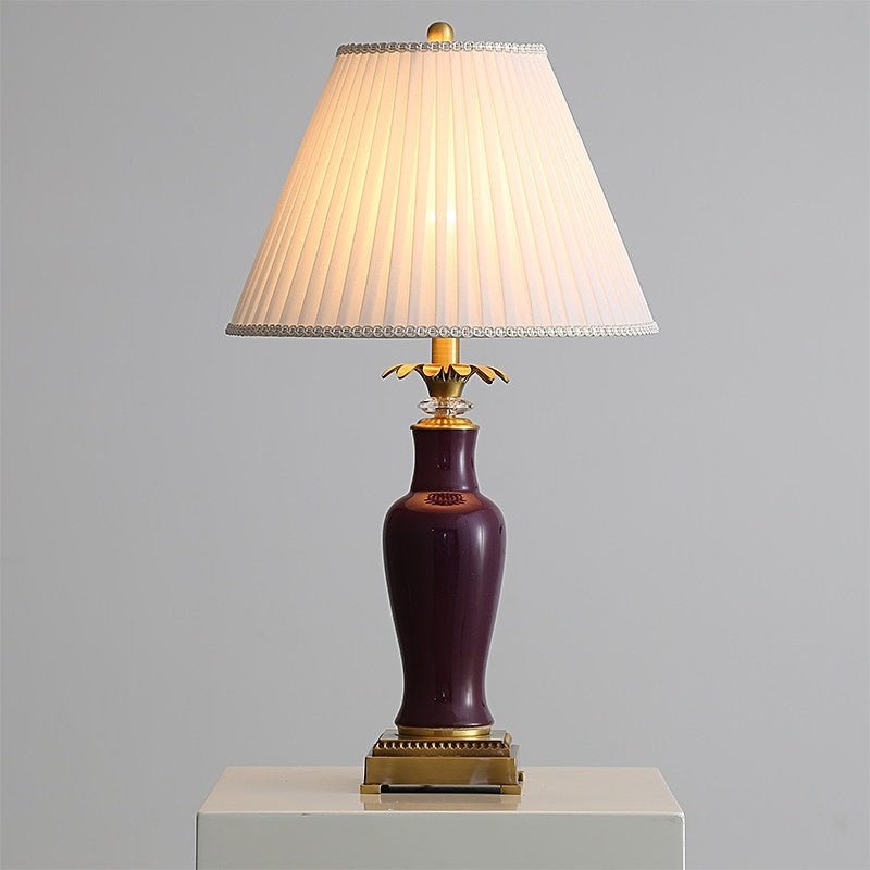 Lampe de table en céramique tout cuivre émaillée style américain minimaliste pro - IVOIRART.COM