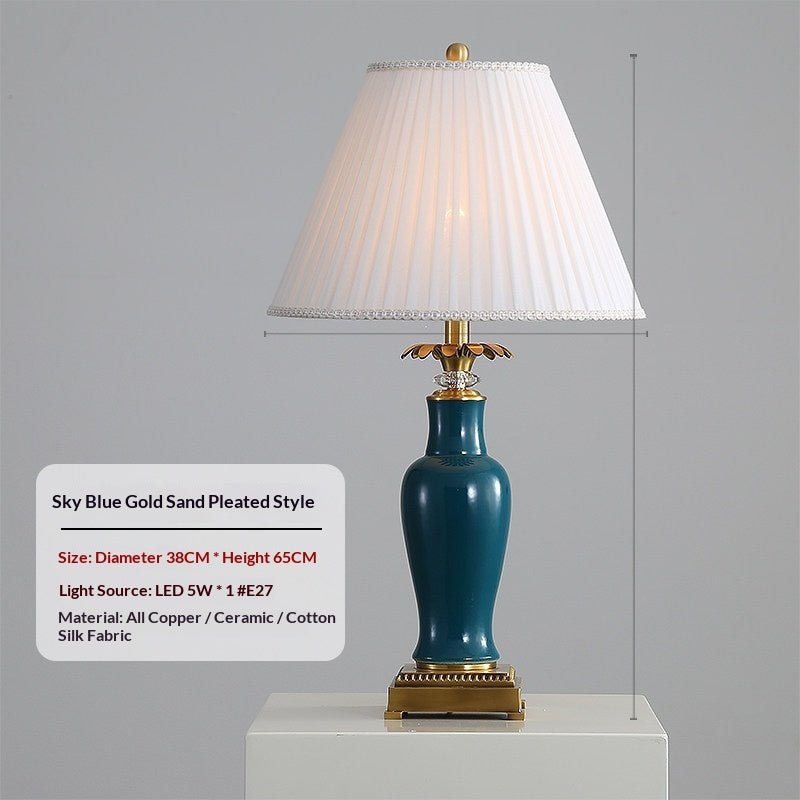 Lampe de table en céramique tout cuivre émaillée style américain minimaliste pro - IVOIRART.COM