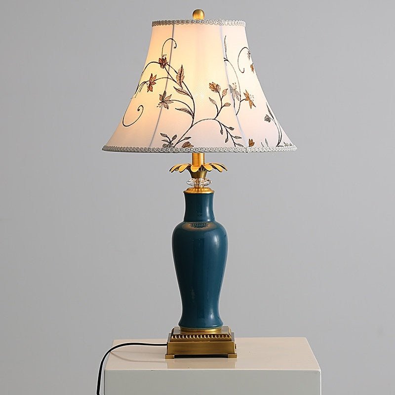 Lampe de table en céramique tout cuivre émaillée style américain minimaliste pro - IVOIRART.COM