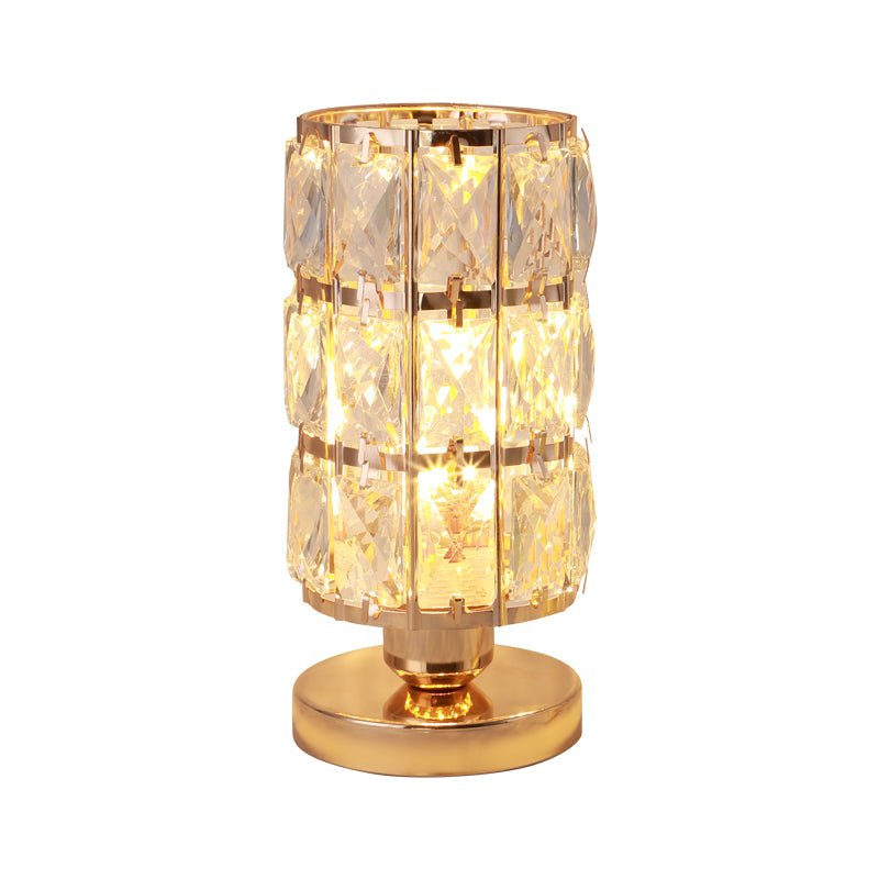 Lampe de table mariage élégante pour chambre lampe de chevet dorée en fer et cristal - IVOIRART.COM