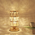 Lampe de table mariage élégante pour chambre lampe de chevet dorée en fer et cristal - IVOIRART.COM