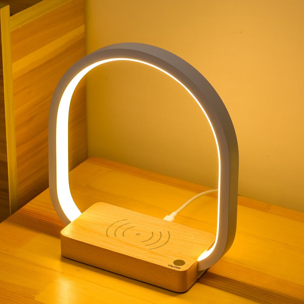 Lampe de table multifonctionnelle avec recharge sans fil et protection des yeux - IVOIRART.COM