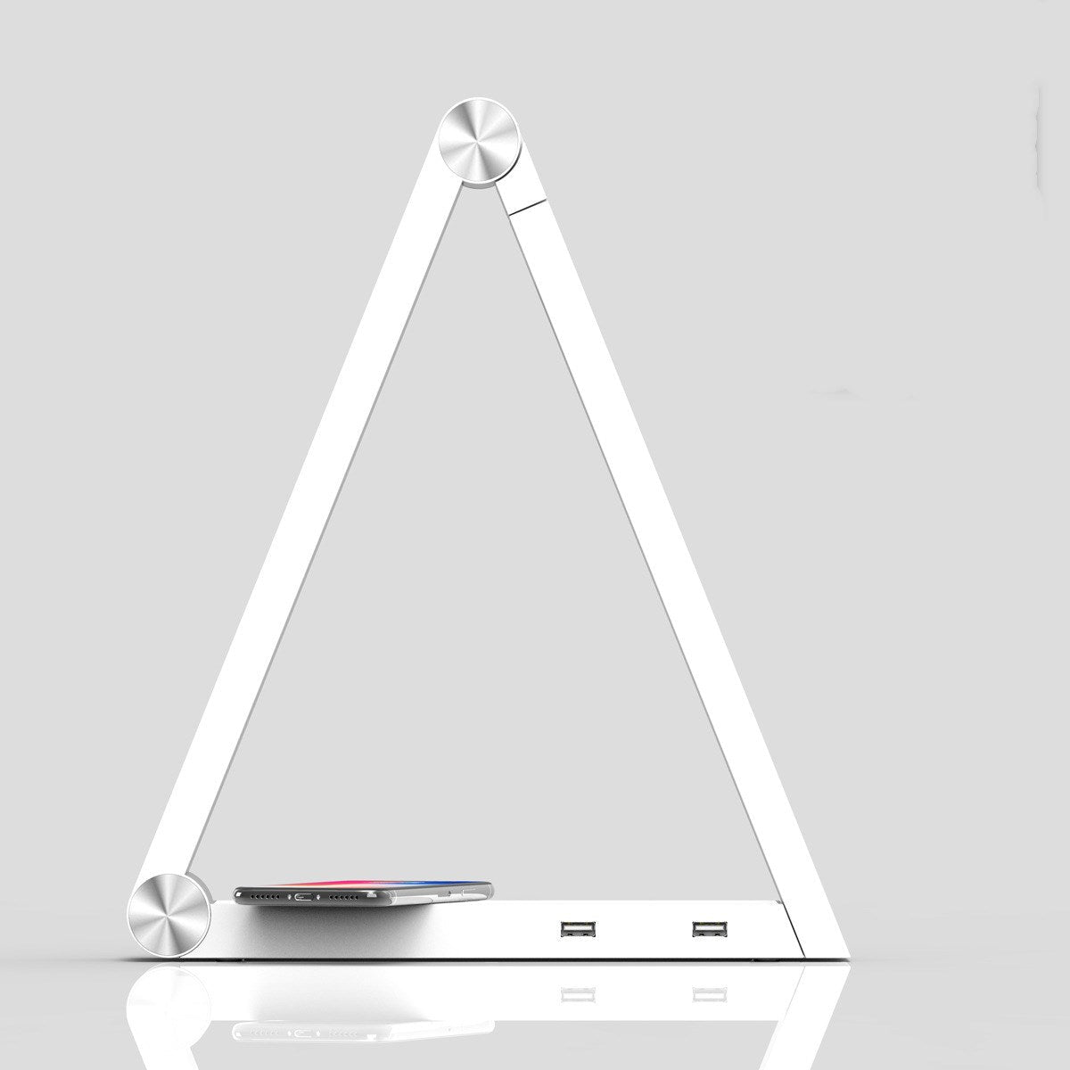 Lampe de Table Triangle LED avec Charge Sans Fil et Ports USB Rechargeables - IVOIRART.COM