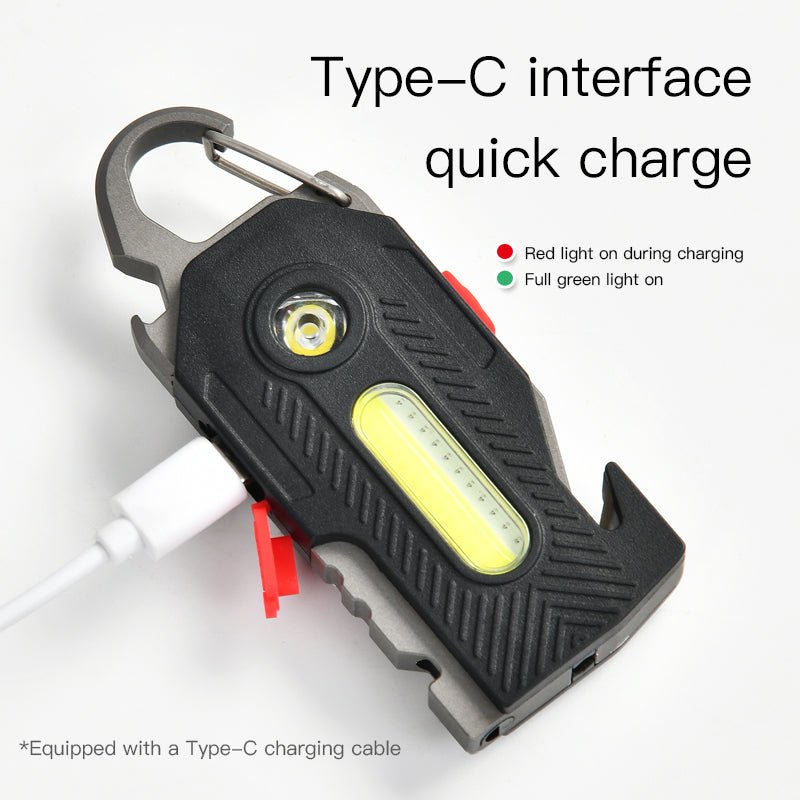 Lampe d'Urgence Multifonctionnelle à Charge USB - C, Porte - Clés, COB LED - IVOIRART.COM
