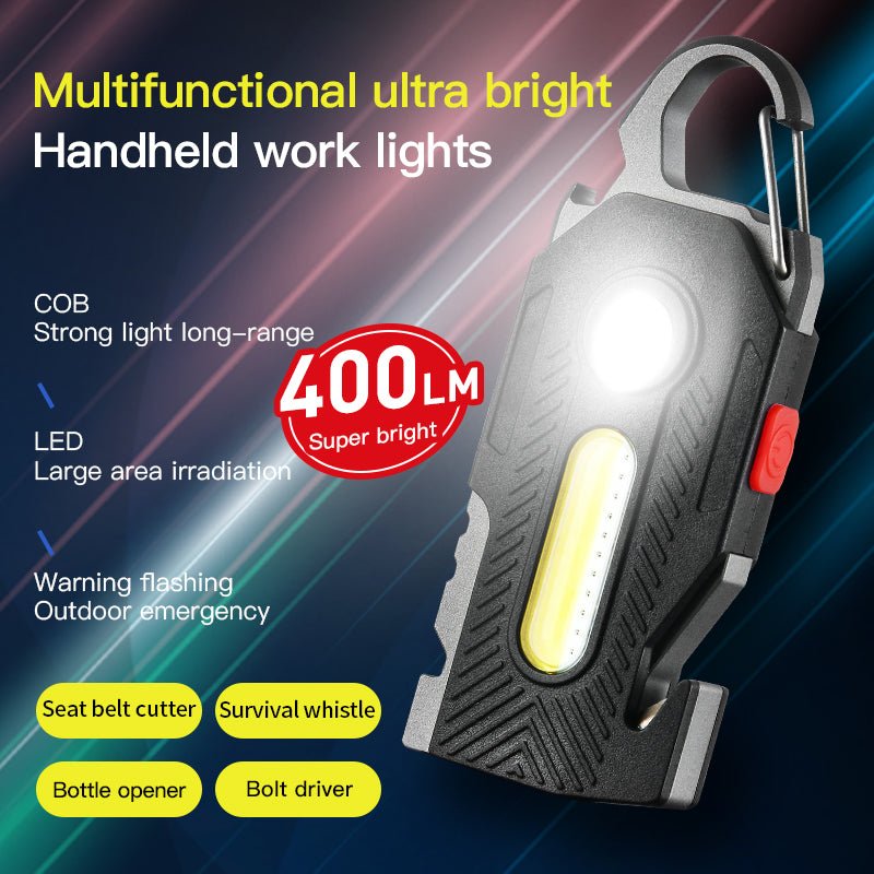 Lampe d'Urgence Multifonctionnelle à Charge USB - C, Porte - Clés, COB LED - IVOIRART.COM