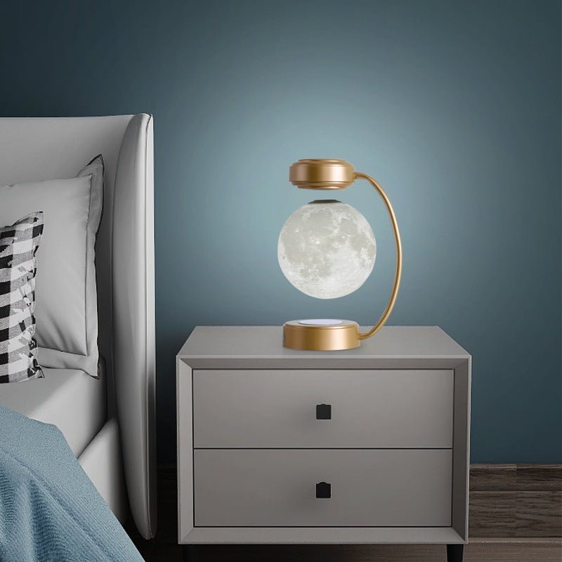 Lampe Lanterne Flottante Rotative Magnétique Sans Fil 3D LED Lune pour Bureau et Maison - IVOIRART.COM