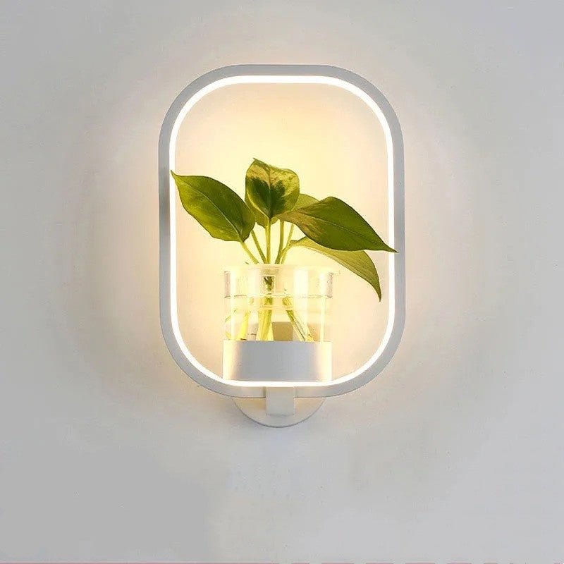 Lampe murale décorative élégante avec base ronde en fer noir ou blanc - IVOIRART.COM